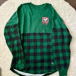 Disney Christmas Green Plaid Spirit Jersey